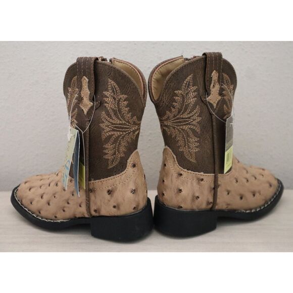 Roper 09-017-1224-3500 Toddler Kids Sz 6M Tan PU Leather Jed Cowboy Boots - Picture 13 of 16